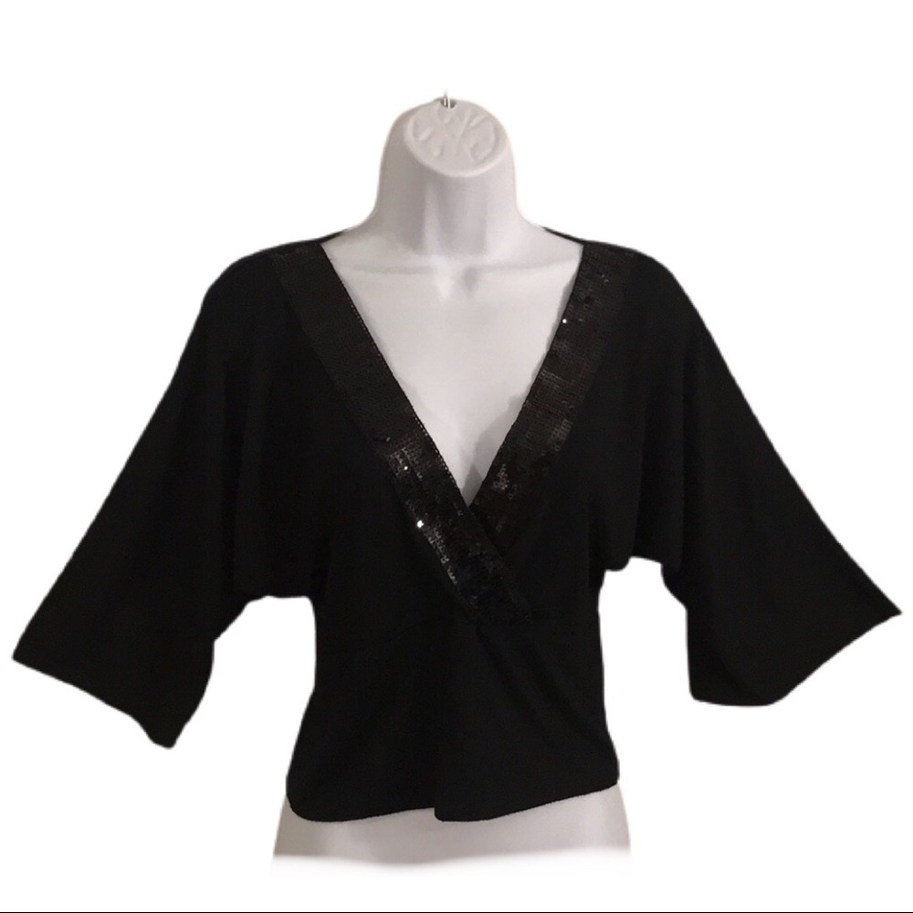 Sexy Bell Sleeve Sequin Blouse